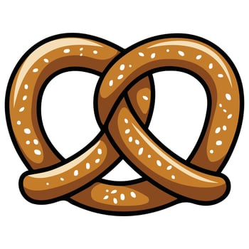 Pretzel bread snack vector