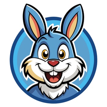 Delightful Logo Illustration of a Joyous Rabbit Mascot Character vector