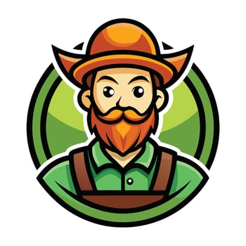Simple and Stylized Illustration of a Farmer Mascot vector