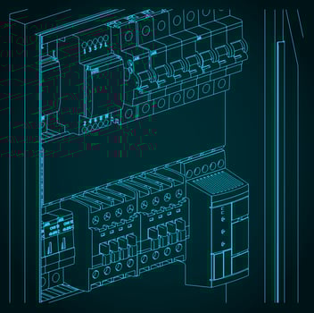 Electrical panel board close-up vector