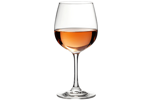 Elegant glass of ros wine on a transparent background png