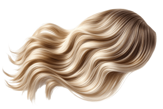 Beautiful long wavy blonde hair with a natural flow png