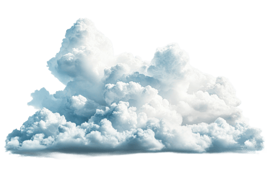 Fluffy white clouds on a transparent background png