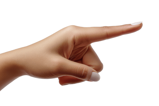 Hand gesture pointing with finger towards a target png