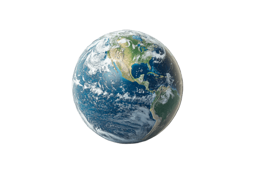 Stunning Earth from space on transparent background png