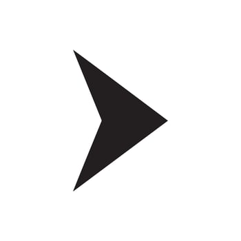 A clean, sharp arrow forward with a bold, solid design, perfect for navigation symbols. vector