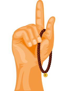 prayer hand with beads png
