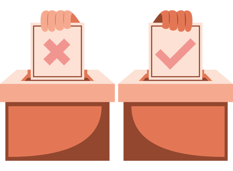people putting paper vote png