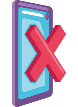 smartphone device with denied symbol png