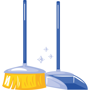 broom and dustpan housework tools png