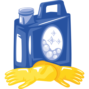 chemical bottle and rubber gloves png