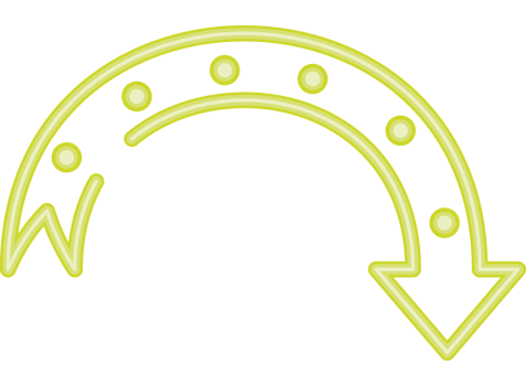 neon arrow with shining effect png