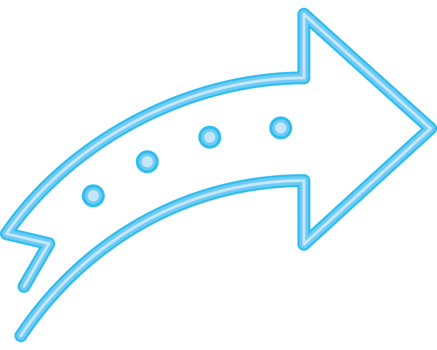 arrow retro blue neon effect png