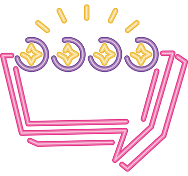 speech bubble and stars neon light label png