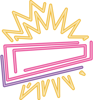 triangular neon light label explosive png
