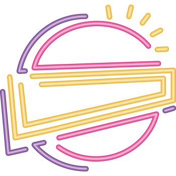 circle and triangle neon light label png
