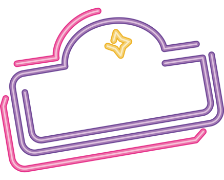 purple and pink neon light label png