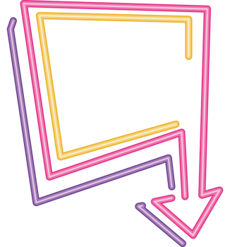 arrow and speech bubble neon light label png