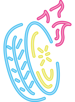 car tire onfire neon style png