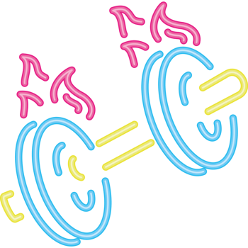 weight lifting onfire neon style png