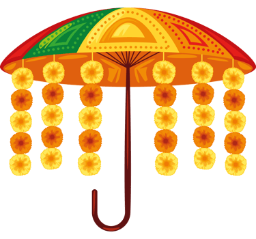 umbrella with marigold flowers hindu wedding ceremony png