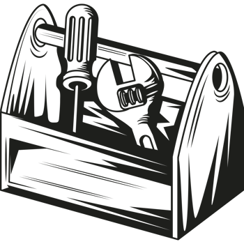 mechanic toolbox with wrench and screwdriver png