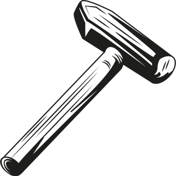wedge hammer mechanic tool sketch style png