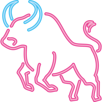 strong bull neon lights animal png