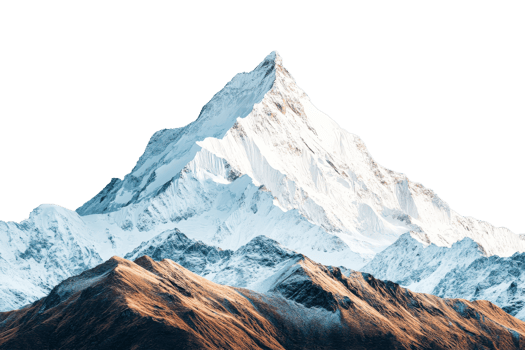 Majestic mountain peak against a clear sky background png