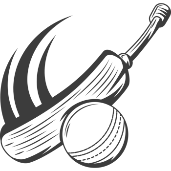 bat and ball cricket sport sketch style png