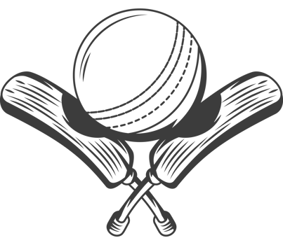 cricket sport ball and bats sketch style png