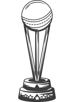 cricket sport championship trophy sketch style png