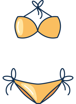female yellow bikini summer clothes png