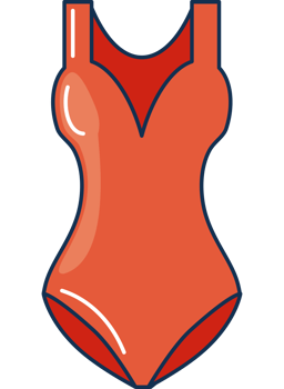 red female swimsuit, summer season clothes png