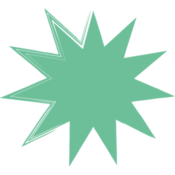 green star brushstroke geometric shape png