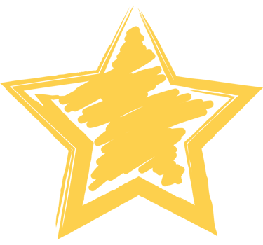yellow star geometric shape painted png