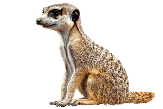 Meerkat sitting upright with a neutral look png