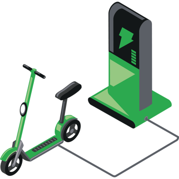 electric scooter vehicle charged vehicle png