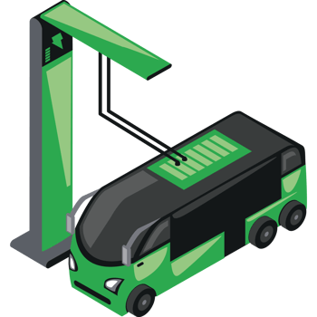 bus electric vehicle charged png