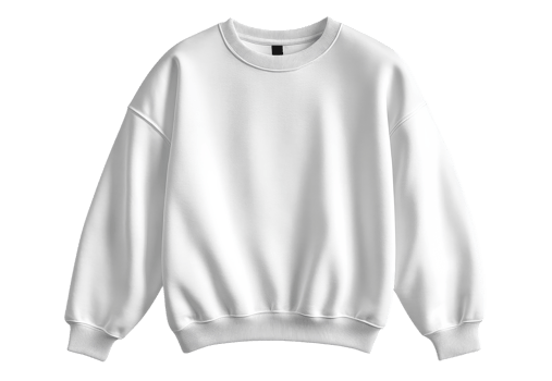 Casual white sweatshirt displayed on transparent background png