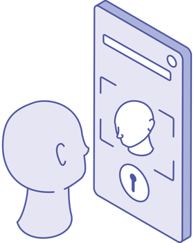 biometric face recognition security isometric png