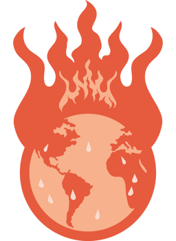 planet on fire global warming png