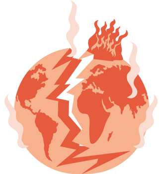 broken earth global warming png