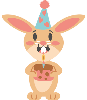 rabbit animal birthday party png