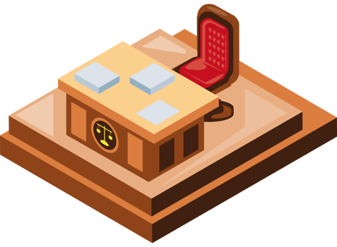 judge desk with documents isometric png