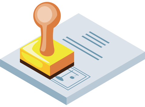 legal documents and stamp isometric png