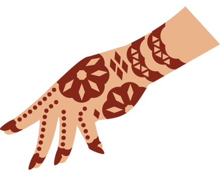 mehndi on hand design png