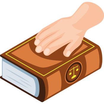 hand on law book isometric png