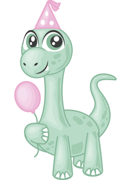 cartoon dino birthday party png
