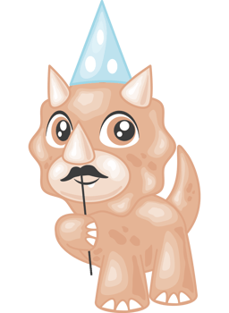 dinosaur with mustache birthday party png